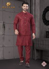 Maroon Outluk Wedding Collection Vol 31 Viscose With Embroidery Work Kurta With Koti Bottom 3103